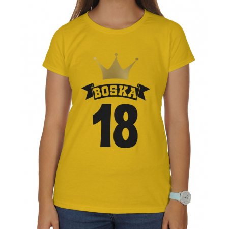 Koszulka damska na 18 urodziny Boska 18-stka